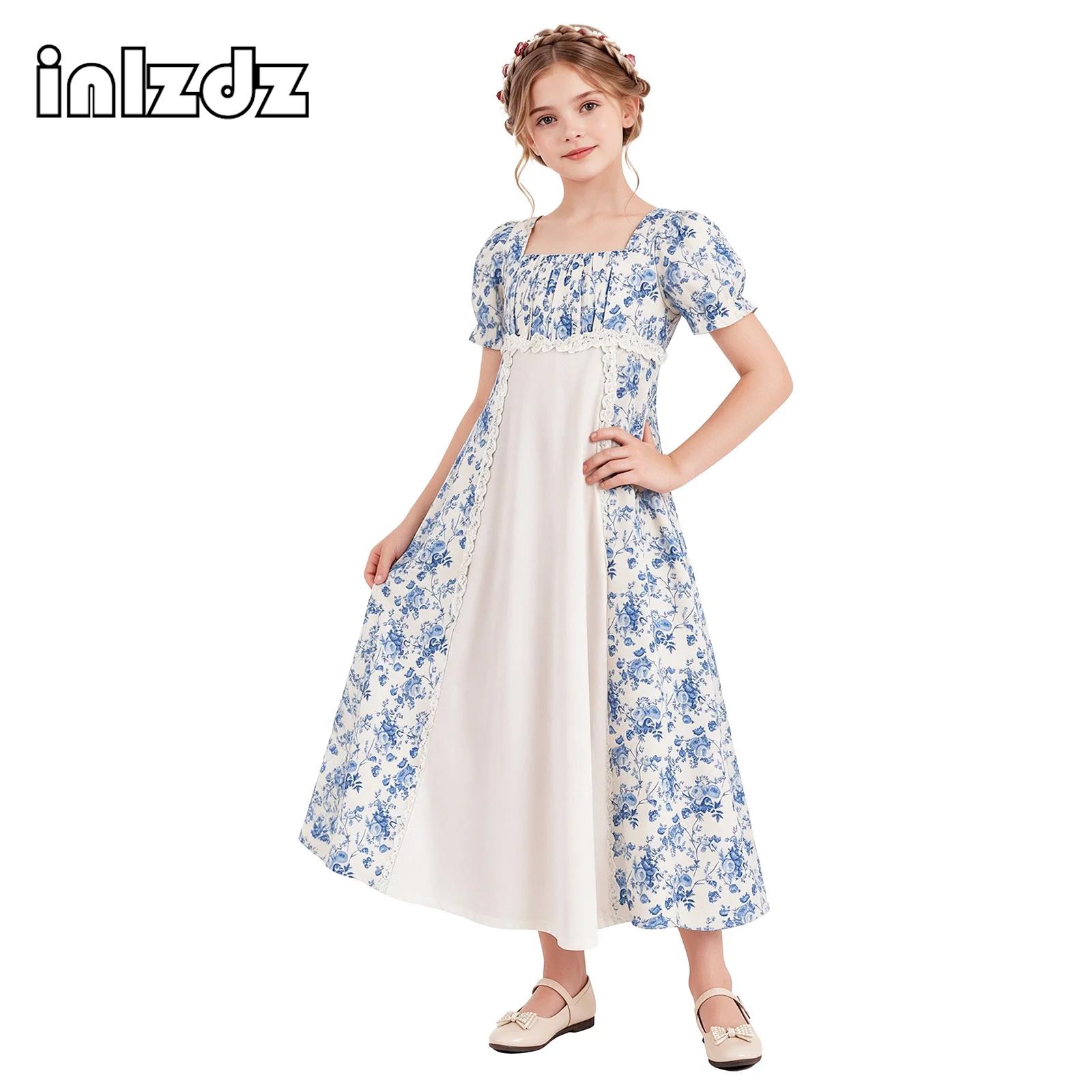 Lace Dress - فستان بناتي بتصميم عصر النهضة والقرون