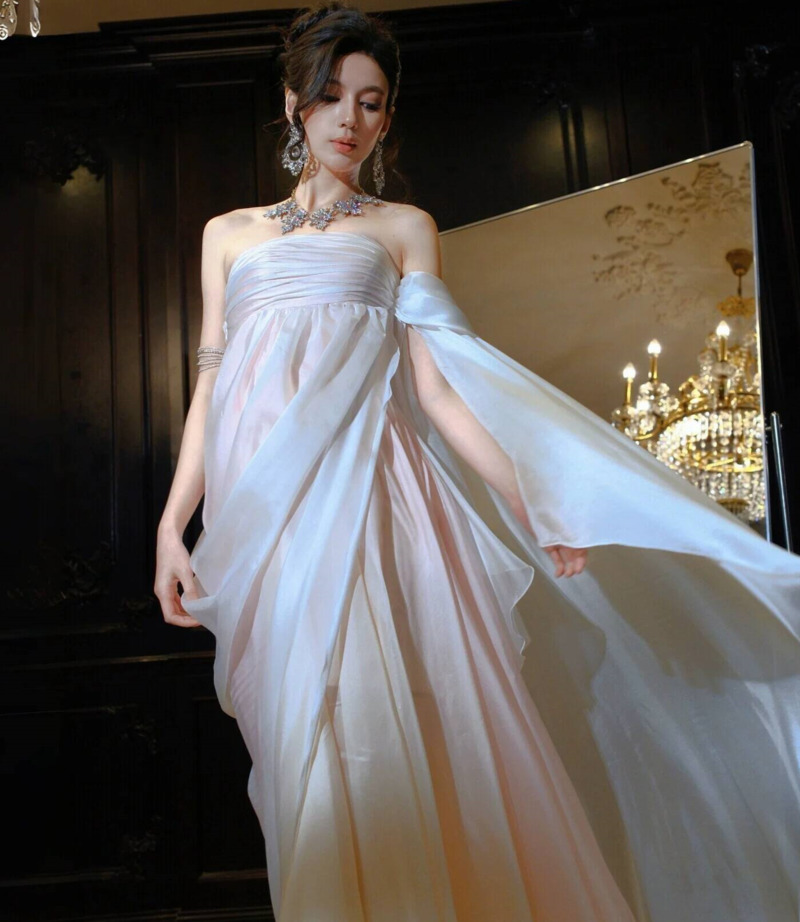 Formal Dress - فستان سهرة نسائي من الشيفون الانسيابي