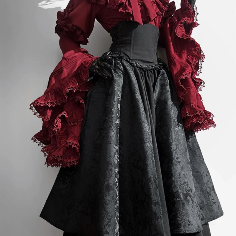 فستان الهالوين باللونين الأسود - مراجعة Women'S Red Formal Wear وسعره