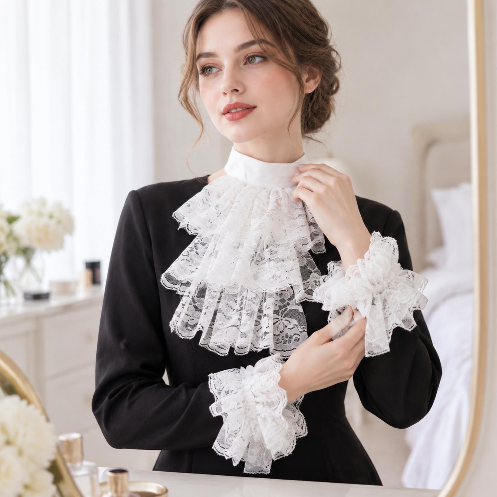 قفازات نسائية بياقة من الدانتي - مراجعة Lace Dress وسعره