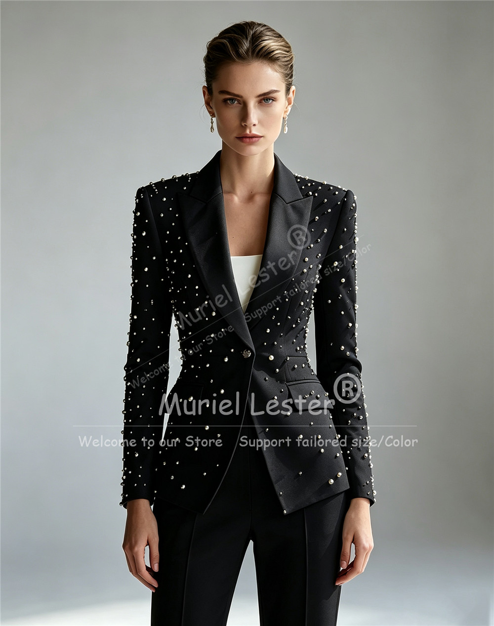 بدلات أنيقة مزينة باللؤلؤ للنس - مراجعة Womens Blazer وسعره