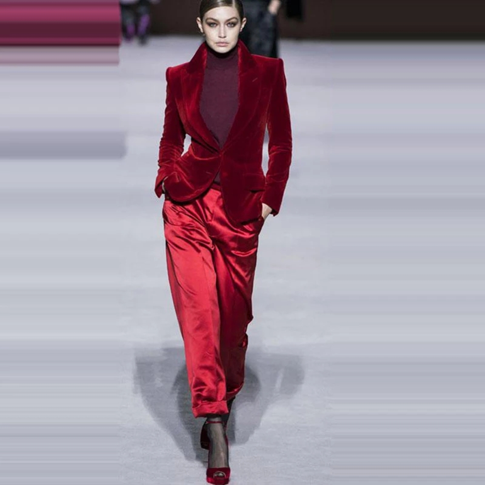 بدلة نسائية بناطيل باللون الأح - مراجعة Women'S Red Formal Wear وسعره