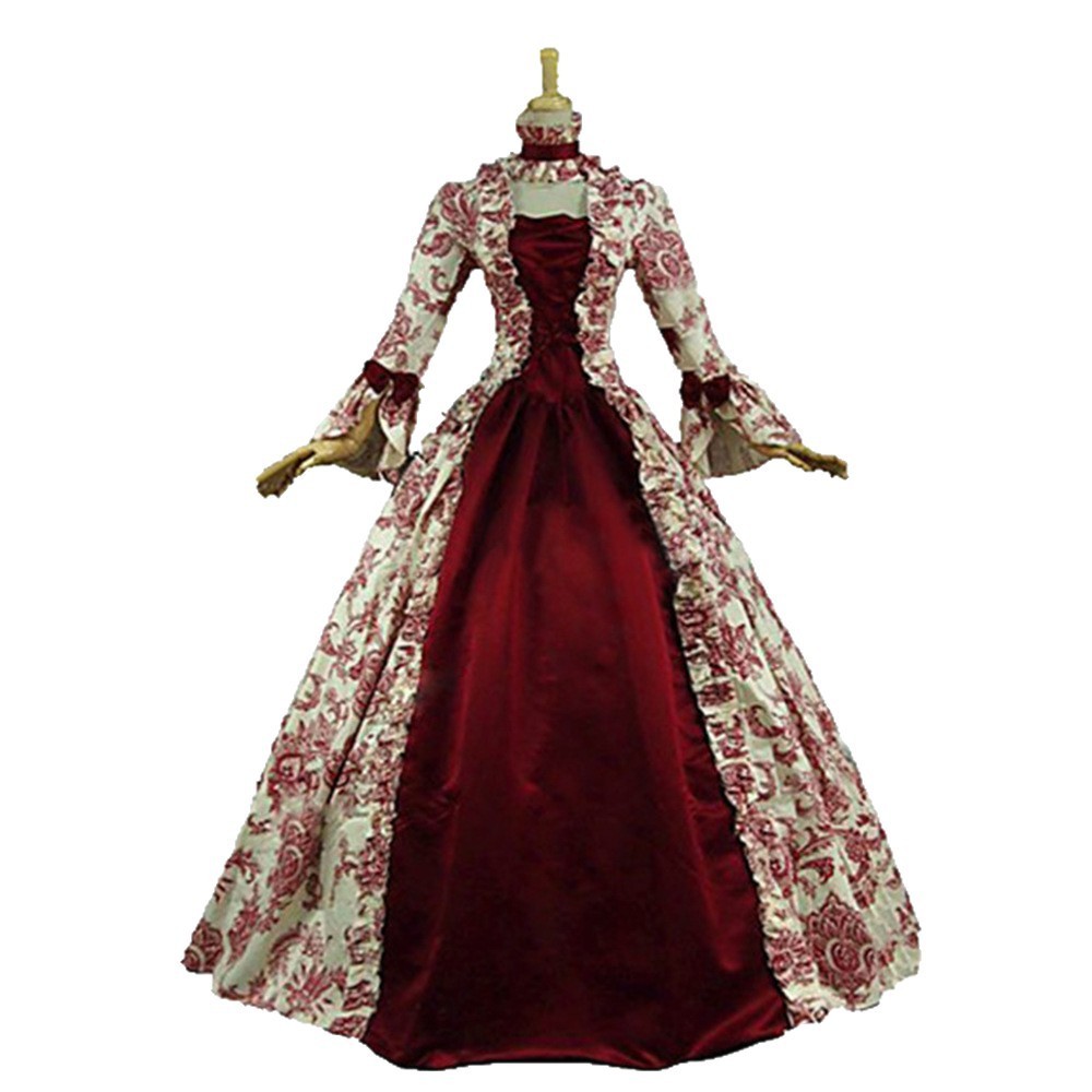 فستان ريترو مطبوع بأكمام طويلة - مراجعة Evening Gown وسعره