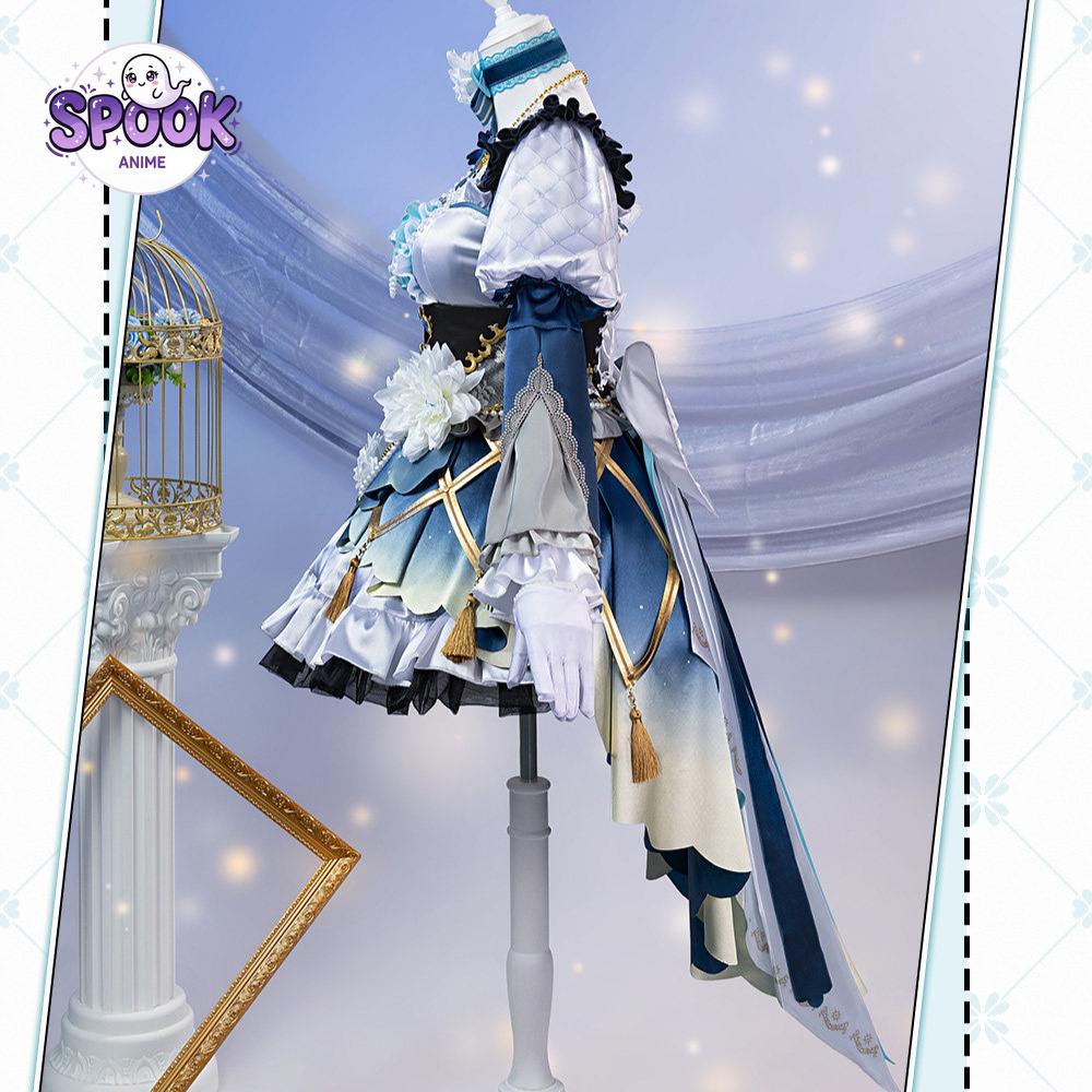 فستان لوليتا أزرق وأبيض، زي تن - مراجعة Evening Gown وسعره